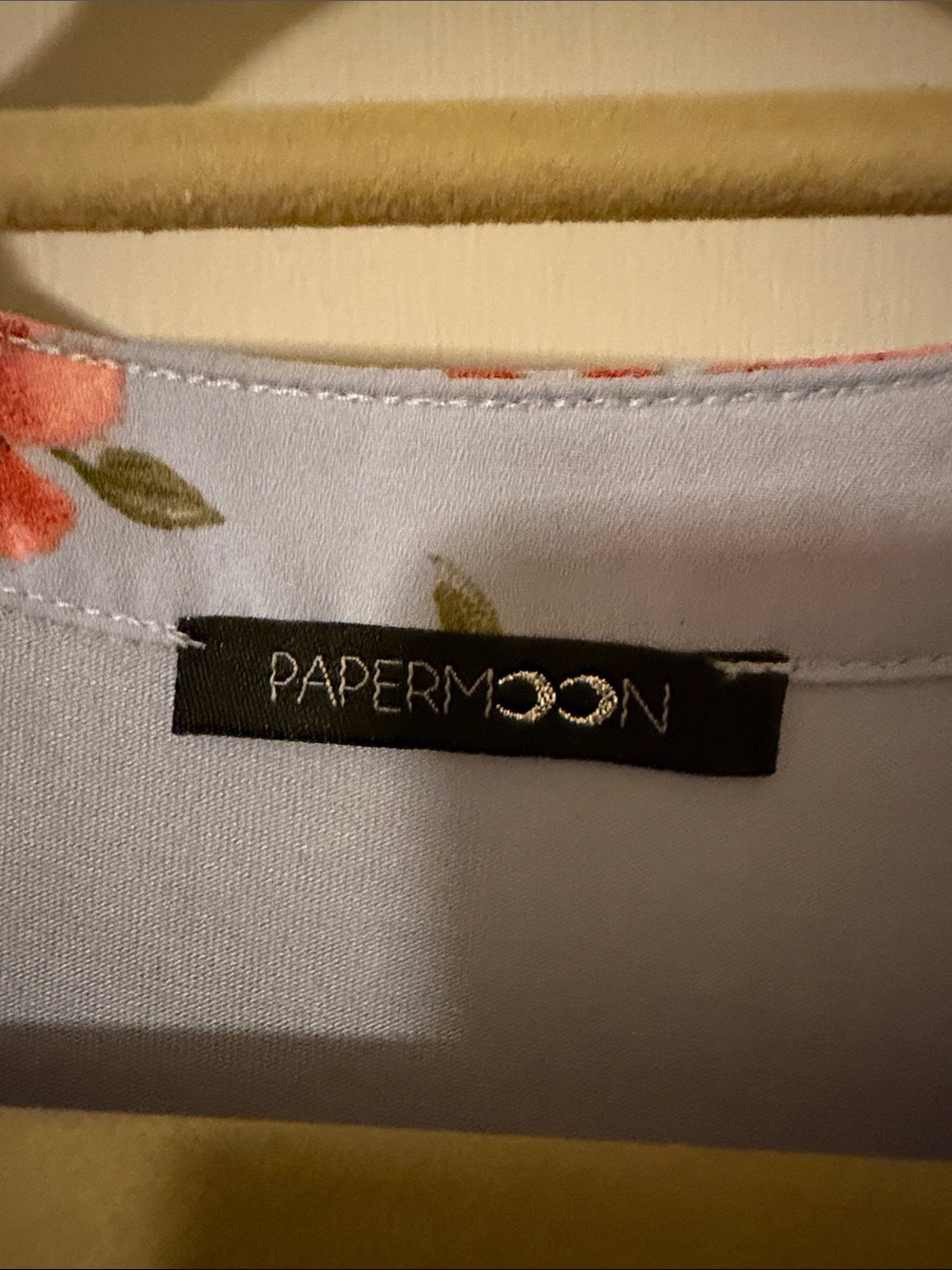 Papermoon Light Blue Floral Short Sleeve Blouse - Picture 2 of 4